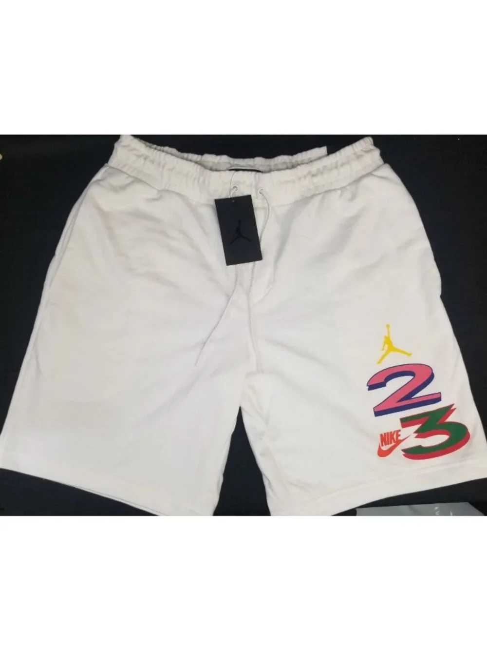 Nike Men's Jordan Fleece Shorts 23 Jumpman Logo Size M White NEW WITH TAGS!
